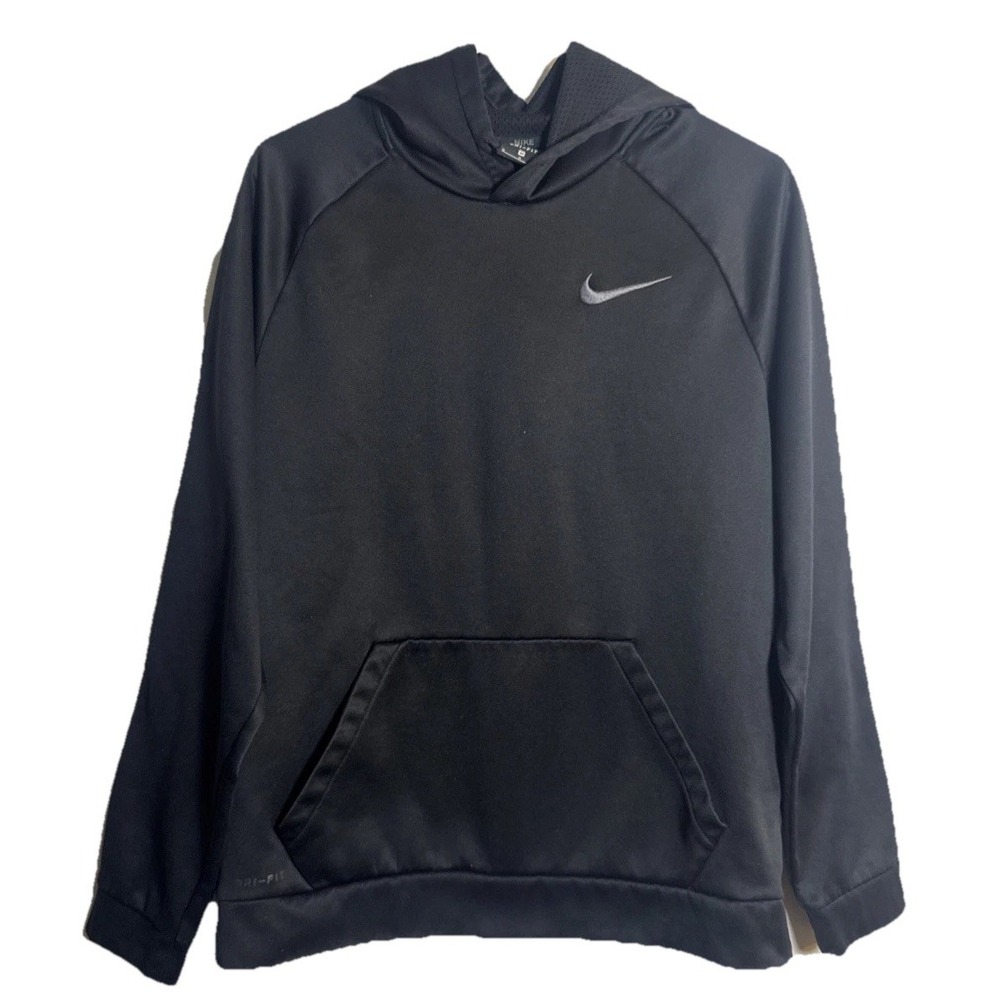 Nike‎ Dri-FIT Hoodie Men's M Black Pullover Sweatshirt Kangaroo Pocket